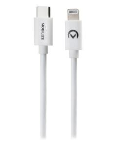Mobilize Fast Charge/Sync Cable USB-C to MFi Lightning 60W 1m. White