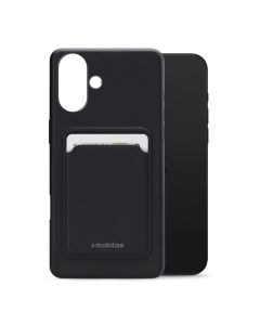 Mobilize Rubber Gelly Card Case Apple iPhone 16 Matt Black