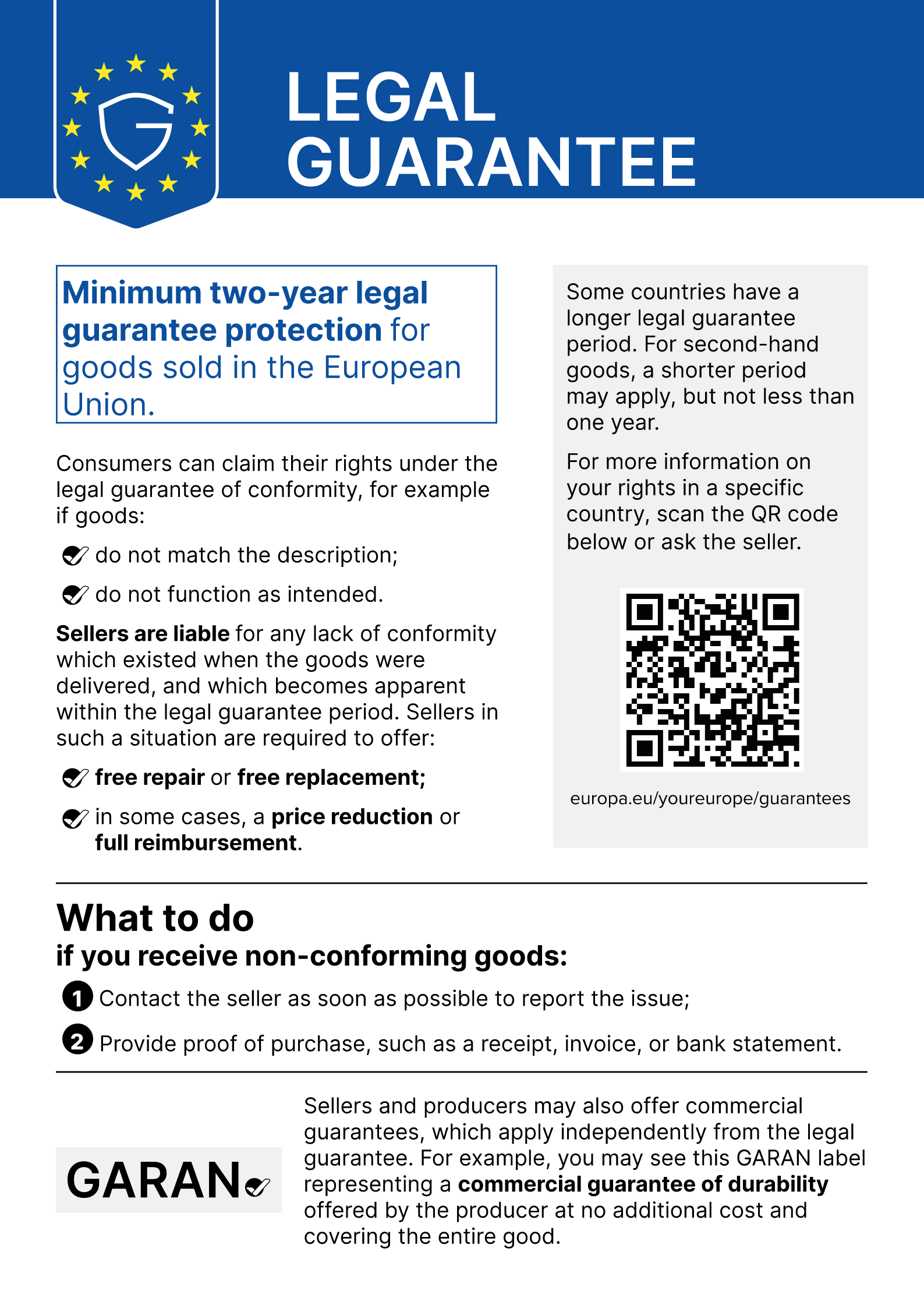 Legal Guarantee Notice